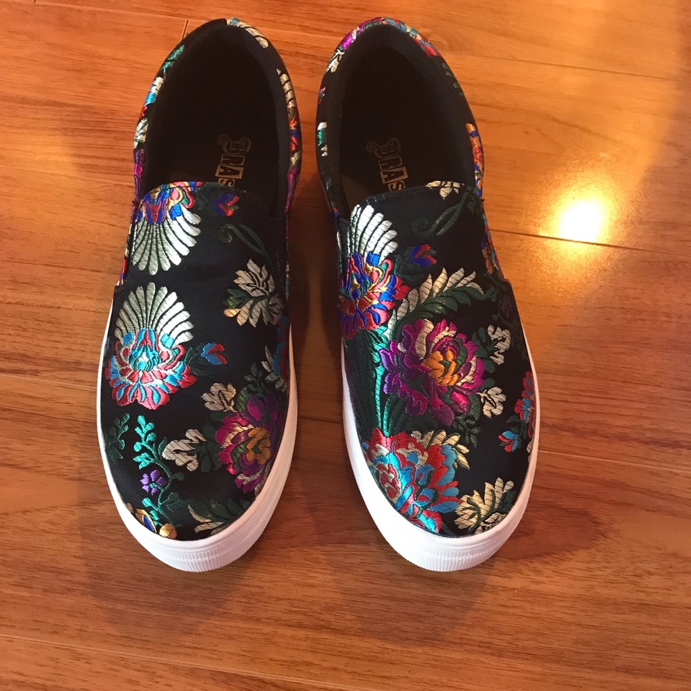 SIip-On shoes with floral print design WORN ONCE